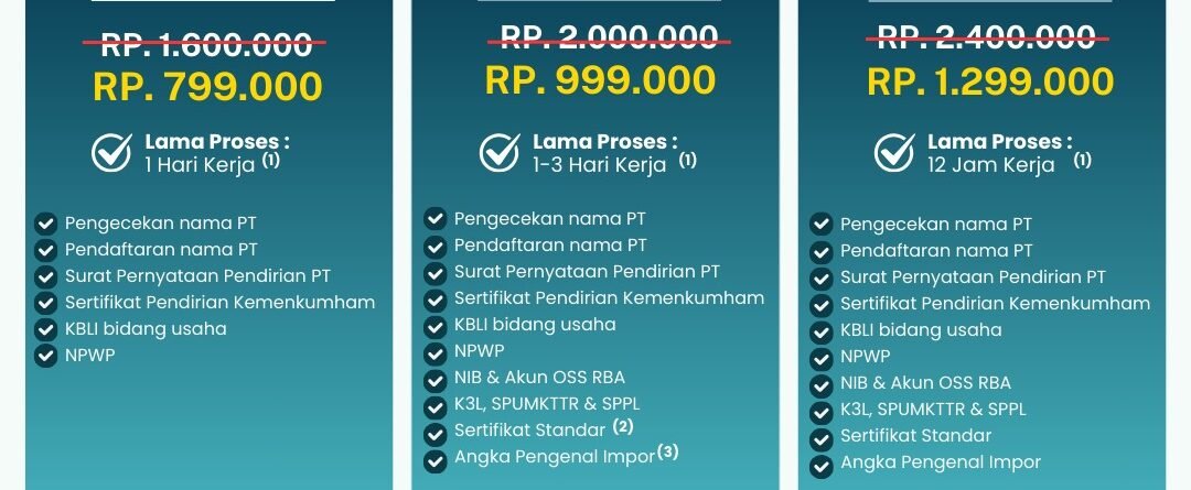 Biaya Jasa Buat PT Perorangan